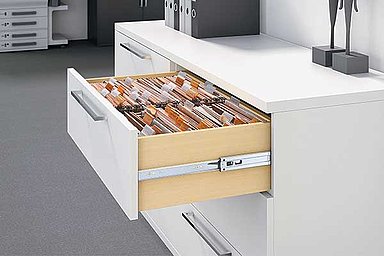 Kugelauszüge im Möbel