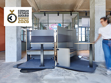 ”RoomSpin” von Hettich wurde in der Kategorie ”Excellent Product Design” mit dem German Design Award 2026 ausgezeichnet. Foto: Hettich